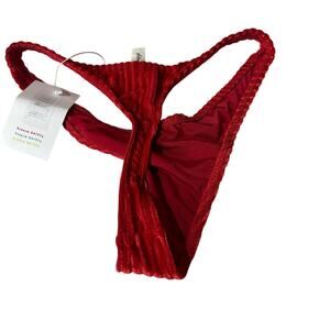 Dippin Daisies Red Thong Bikini Bottoms size S NWT